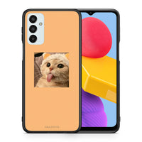 Thumbnail for Θήκη Samsung M13 Cat Tongue από τη Smartfits με σχέδιο στο πίσω μέρος και μαύρο περίβλημα | Samsung M13 Cat Tongue case with colorful back and black bezels