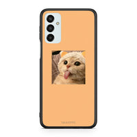 Thumbnail for Samsung M13 Cat Tongue θήκη από τη Smartfits με σχέδιο στο πίσω μέρος και μαύρο περίβλημα | Smartphone case with colorful back and black bezels by Smartfits