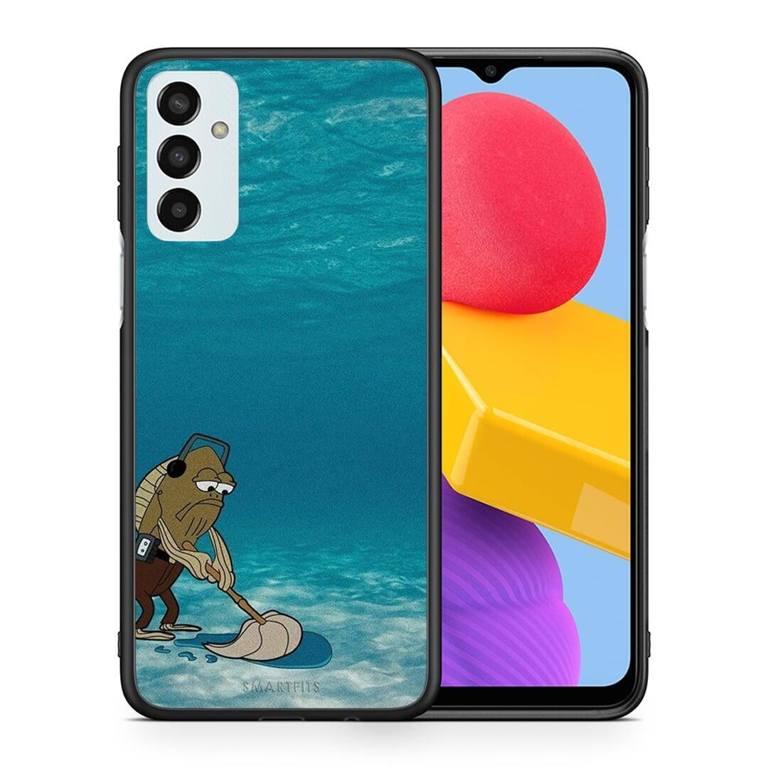 Θήκη Samsung M13 Clean The Ocean από τη Smartfits με σχέδιο στο πίσω μέρος και μαύρο περίβλημα | Samsung M13 Clean The Ocean case with colorful back and black bezels