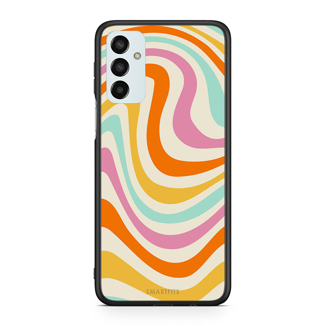 Samsung M13 Colourful Waves θήκη από τη Smartfits με σχέδιο στο πίσω μέρος και μαύρο περίβλημα | Smartphone case with colorful back and black bezels by Smartfits