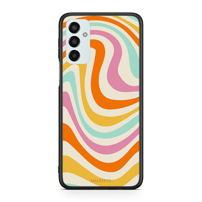 Samsung M13 Colourful Waves θήκη από τη Smartfits με σχέδιο στο πίσω μέρος και μαύρο περίβλημα | Smartphone case with colorful back and black bezels by Smartfits