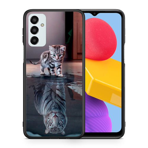 Θήκη Samsung M13 Tiger Cute από τη Smartfits με σχέδιο στο πίσω μέρος και μαύρο περίβλημα | Samsung M13 Tiger Cute case with colorful back and black bezels