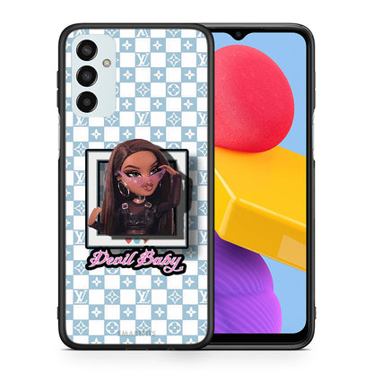 Θήκη Αγίου Βαλεντίνου Samsung M13 Devil Baby από τη Smartfits με σχέδιο στο πίσω μέρος και μαύρο περίβλημα | Samsung M13 Devil Baby case with colorful back and black bezels