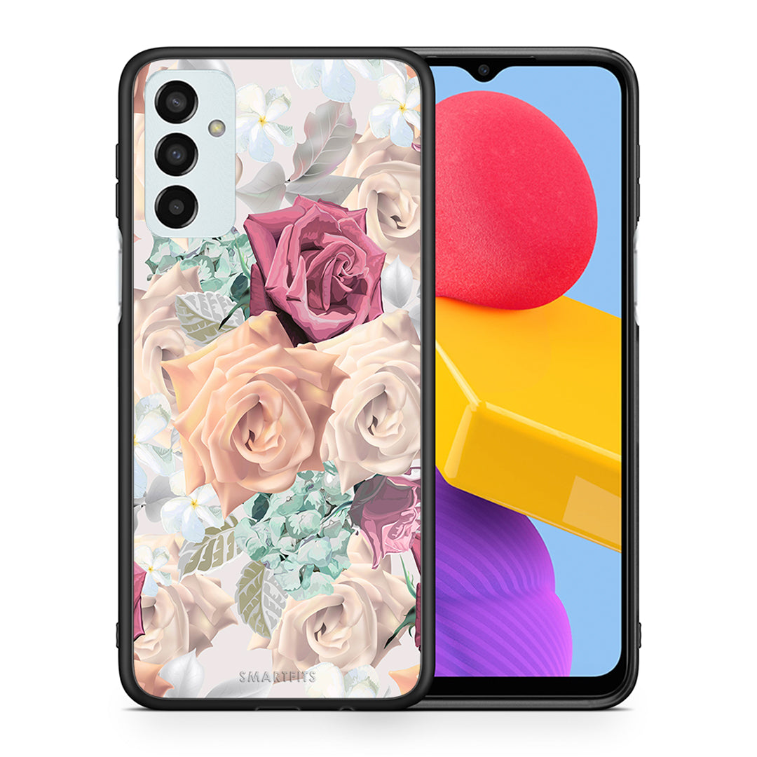 Θήκη Samsung M13 Bouquet Floral από τη Smartfits με σχέδιο στο πίσω μέρος και μαύρο περίβλημα | Samsung M13 Bouquet Floral case with colorful back and black bezels