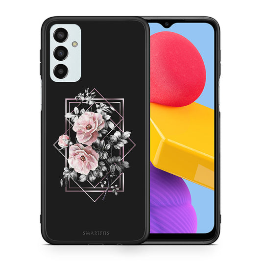 Θήκη Samsung M13 Frame Flower από τη Smartfits με σχέδιο στο πίσω μέρος και μαύρο περίβλημα | Samsung M13 Frame Flower case with colorful back and black bezels