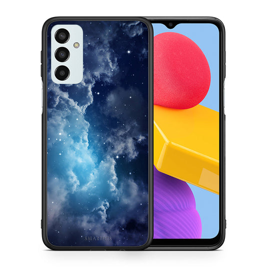 Θήκη Samsung M13 Blue Sky Galaxy από τη Smartfits με σχέδιο στο πίσω μέρος και μαύρο περίβλημα | Samsung M13 Blue Sky Galaxy case with colorful back and black bezels