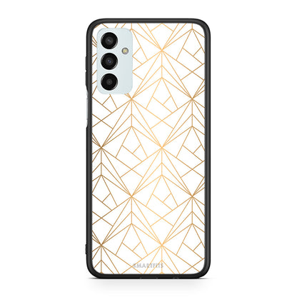 111 - Samsung M13 Luxury White Geometric case, cover, bumper