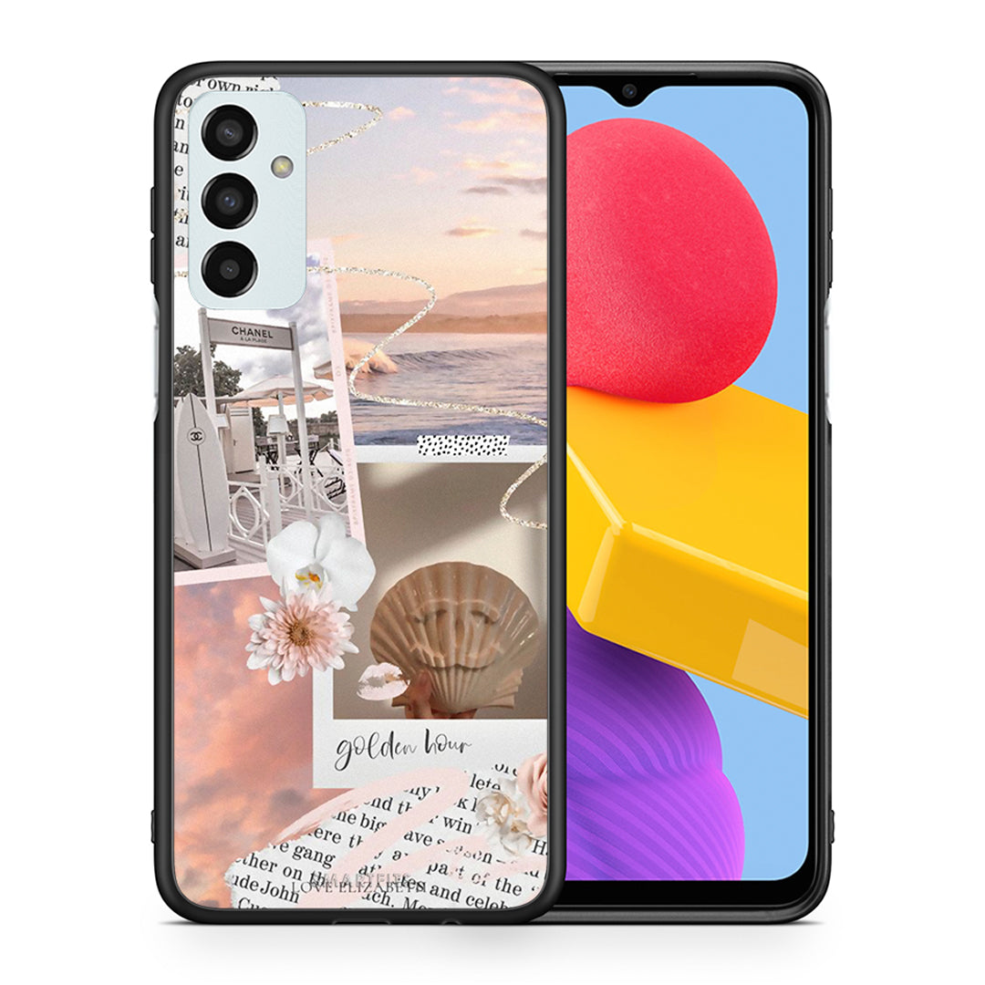 Θήκη Αγίου Βαλεντίνου Samsung M13 Golden Hour από τη Smartfits με σχέδιο στο πίσω μέρος και μαύρο περίβλημα | Samsung M13 Golden Hour case with colorful back and black bezels
