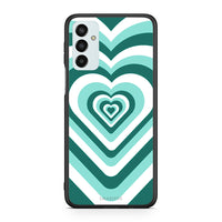 Thumbnail for Samsung M13 Green Hearts θήκη από τη Smartfits με σχέδιο στο πίσω μέρος και μαύρο περίβλημα | Smartphone case with colorful back and black bezels by Smartfits