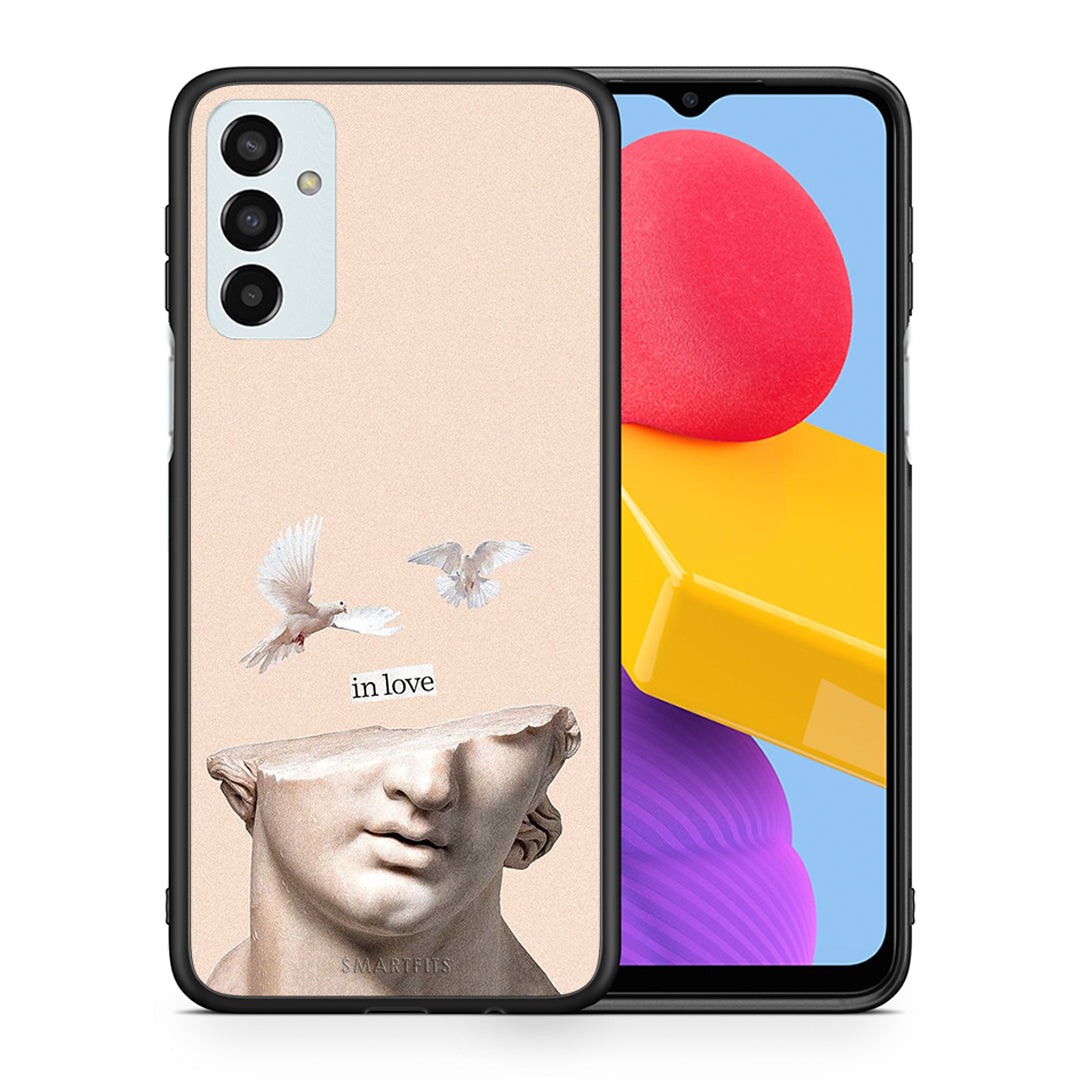 Θήκη Samsung M13 In Love από τη Smartfits με σχέδιο στο πίσω μέρος και μαύρο περίβλημα | Samsung M13 In Love case with colorful back and black bezels