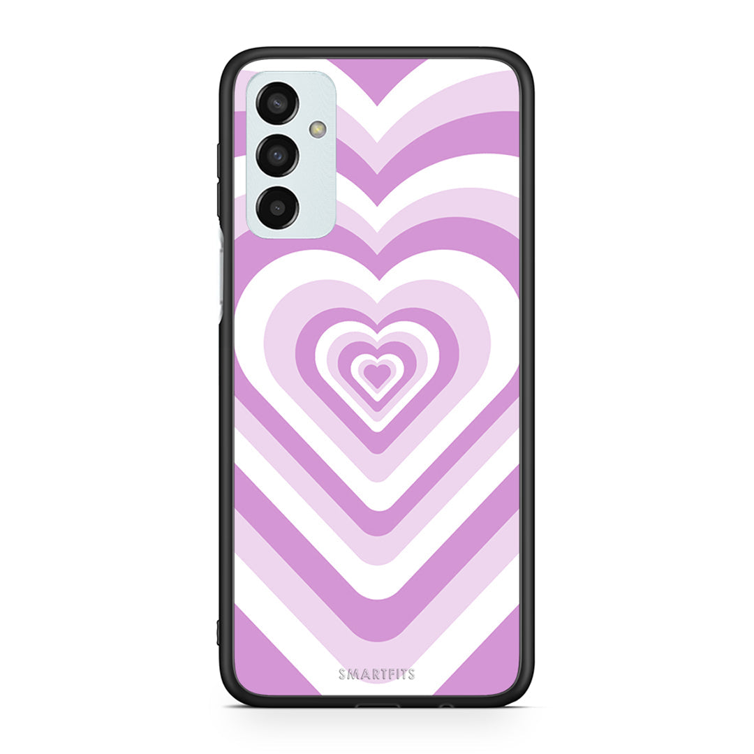Samsung M13 Lilac Hearts θήκη από τη Smartfits με σχέδιο στο πίσω μέρος και μαύρο περίβλημα | Smartphone case with colorful back and black bezels by Smartfits