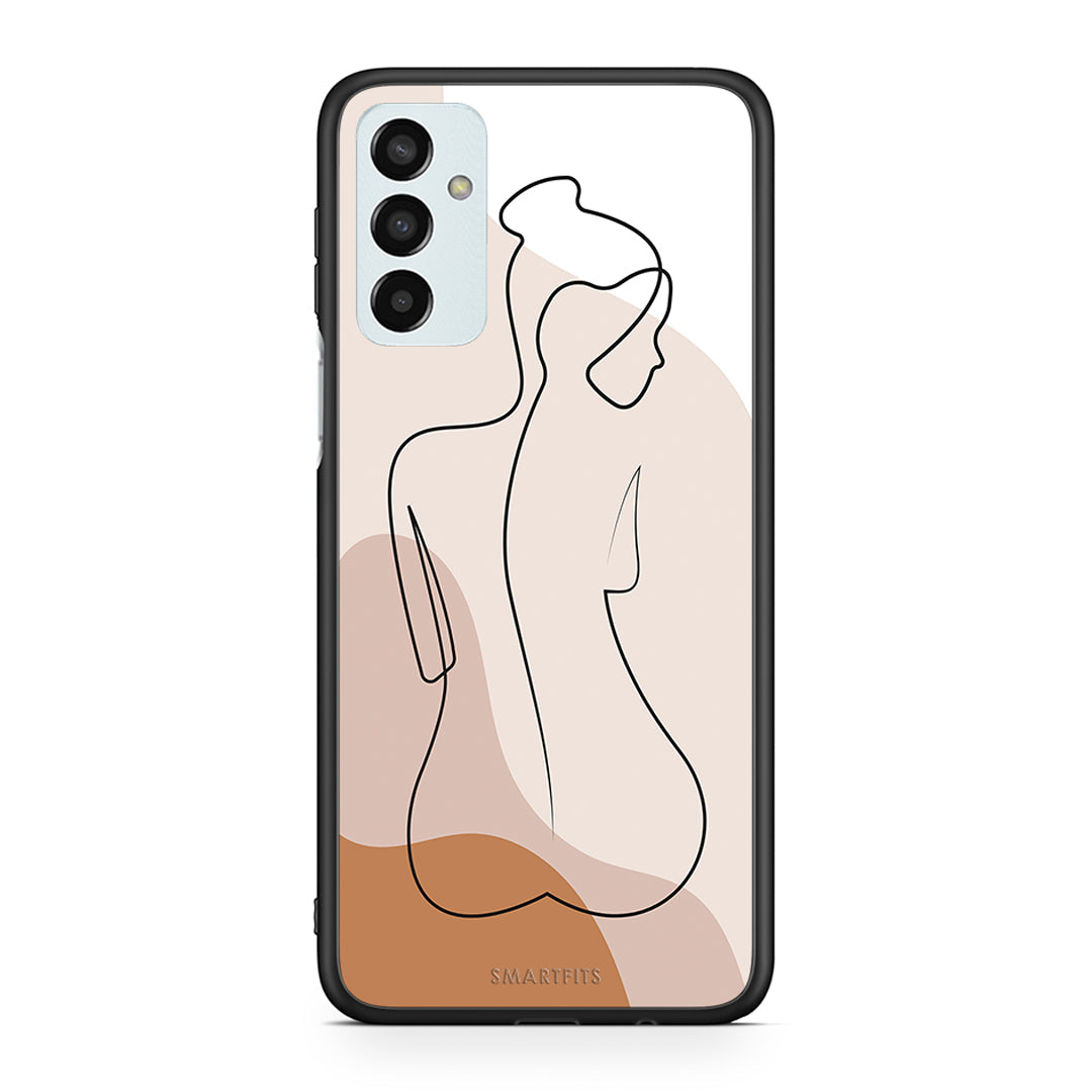 Samsung M13 LineArt Woman θήκη από τη Smartfits με σχέδιο στο πίσω μέρος και μαύρο περίβλημα | Smartphone case with colorful back and black bezels by Smartfits