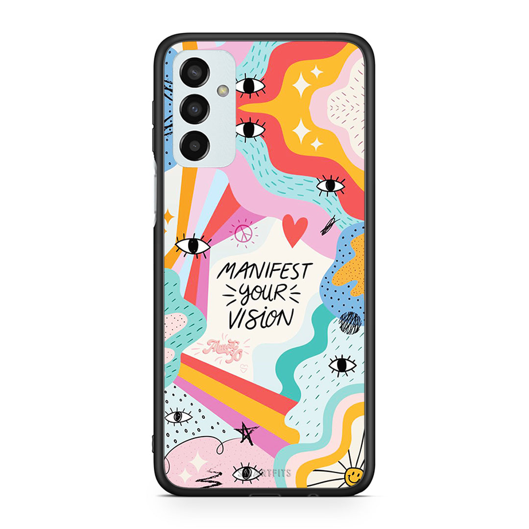 Samsung M13 Manifest Your Vision θήκη από τη Smartfits με σχέδιο στο πίσω μέρος και μαύρο περίβλημα | Smartphone case with colorful back and black bezels by Smartfits