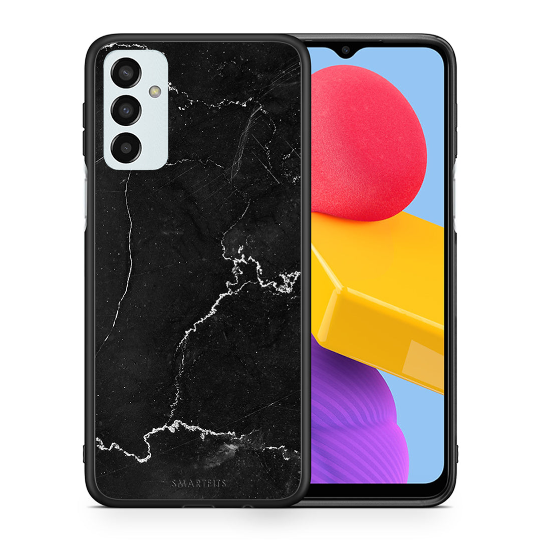 Θήκη Samsung M13 Black Marble από τη Smartfits με σχέδιο στο πίσω μέρος και μαύρο περίβλημα | Samsung M13 Black Marble case with colorful back and black bezels