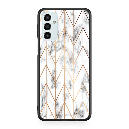 44 - Samsung M13 Gold Geometric Marble case, cover, bumper
