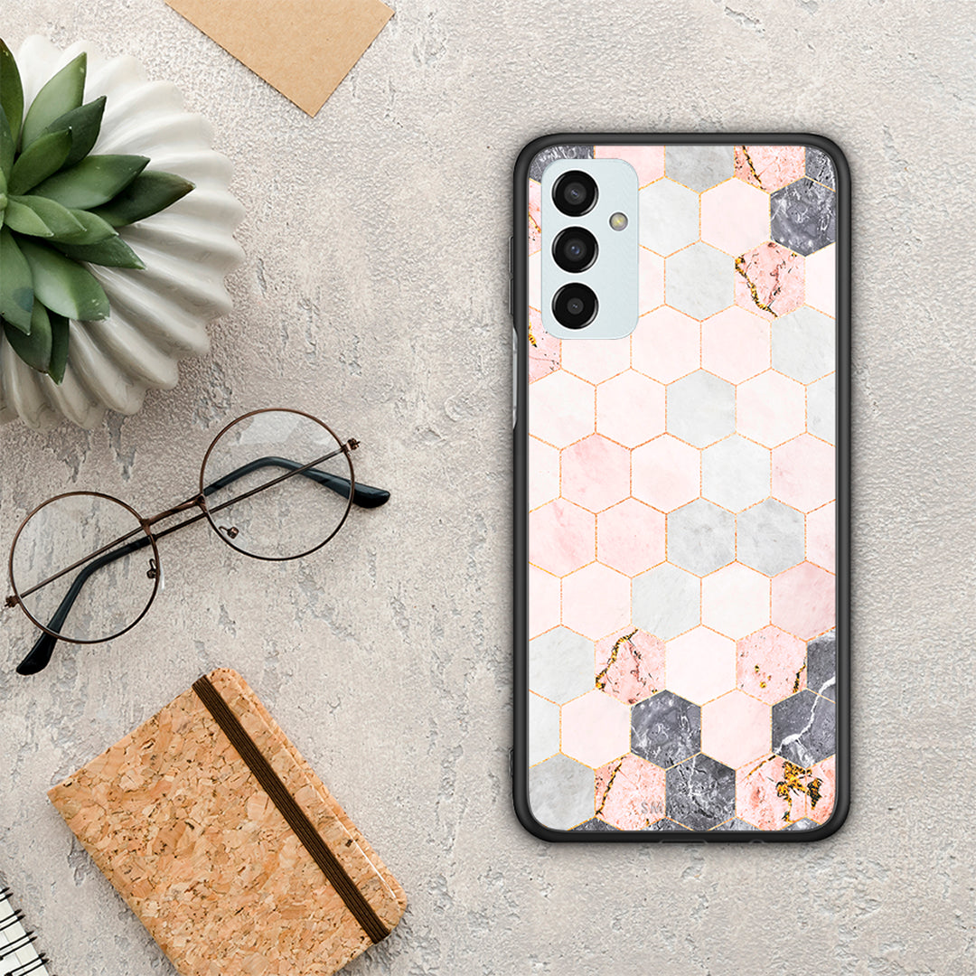 Marble Hexagon Pink - Samsung Galaxy M13 θήκη