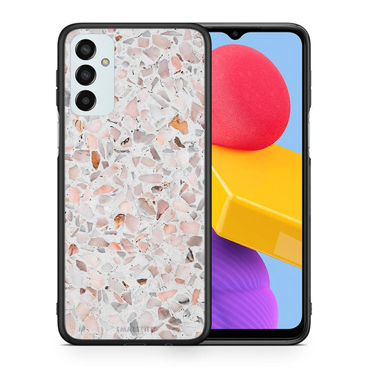 Θήκη Samsung M13 Marble Terrazzo από τη Smartfits με σχέδιο στο πίσω μέρος και μαύρο περίβλημα | Samsung M13 Marble Terrazzo case with colorful back and black bezels