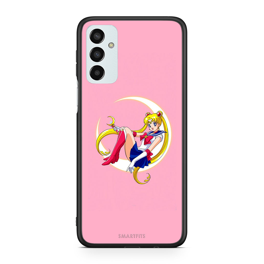 Samsung M13 Moon Girl θήκη από τη Smartfits με σχέδιο στο πίσω μέρος και μαύρο περίβλημα | Smartphone case with colorful back and black bezels by Smartfits