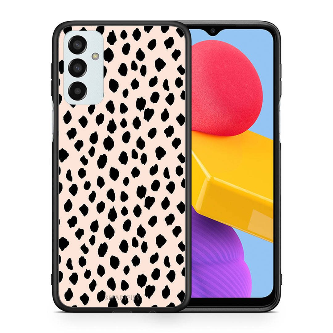 Θήκη Samsung M13 New Polka Dots από τη Smartfits με σχέδιο στο πίσω μέρος και μαύρο περίβλημα | Samsung M13 New Polka Dots case with colorful back and black bezels