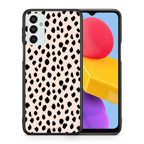Θήκη Samsung M13 New Polka Dots από τη Smartfits με σχέδιο στο πίσω μέρος και μαύρο περίβλημα | Samsung M13 New Polka Dots case with colorful back and black bezels