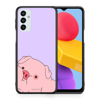 Thumbnail for Θήκη Αγίου Βαλεντίνου Samsung M13 Pig Love 2 από τη Smartfits με σχέδιο στο πίσω μέρος και μαύρο περίβλημα | Samsung M13 Pig Love 2 case with colorful back and black bezels