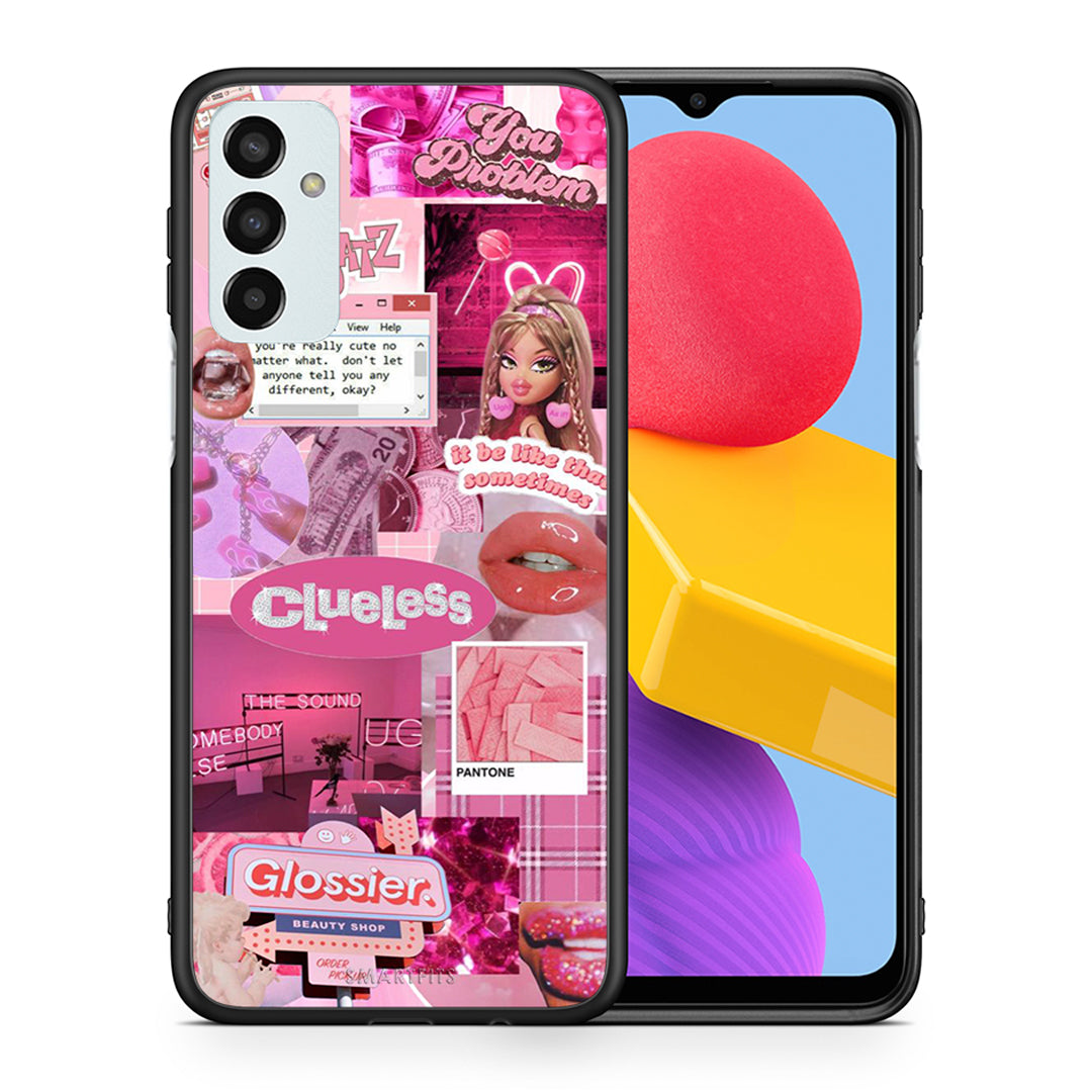 Θήκη Αγίου Βαλεντίνου Samsung M13 Pink Love από τη Smartfits με σχέδιο στο πίσω μέρος και μαύρο περίβλημα | Samsung M13 Pink Love case with colorful back and black bezels