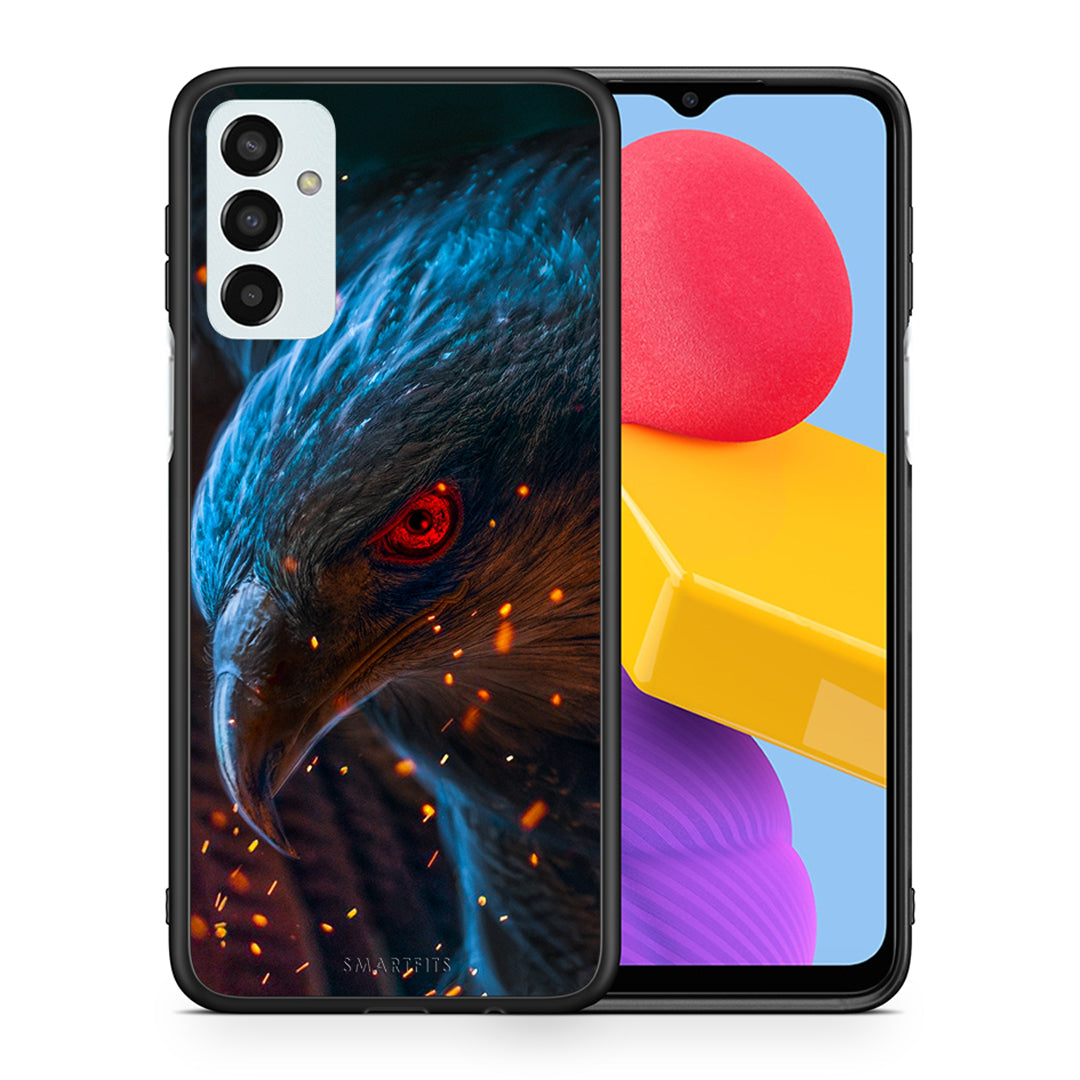 Θήκη Samsung M13 Eagle PopArt από τη Smartfits με σχέδιο στο πίσω μέρος και μαύρο περίβλημα | Samsung M13 Eagle PopArt case with colorful back and black bezels