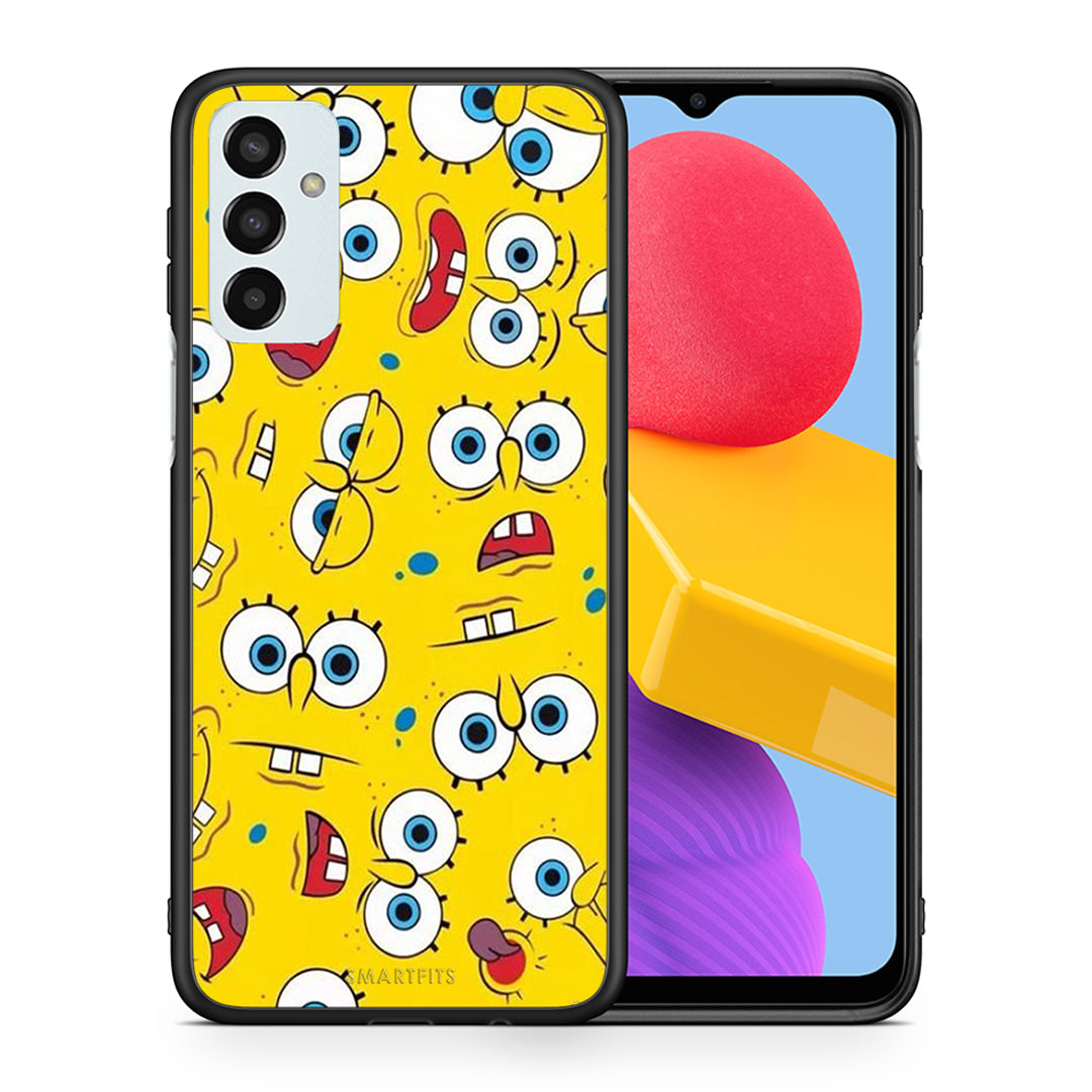 Θήκη Samsung M13 Sponge PopArt από τη Smartfits με σχέδιο στο πίσω μέρος και μαύρο περίβλημα | Samsung M13 Sponge PopArt case with colorful back and black bezels