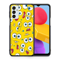 Thumbnail for Θήκη Samsung M13 Sponge PopArt από τη Smartfits με σχέδιο στο πίσω μέρος και μαύρο περίβλημα | Samsung M13 Sponge PopArt case with colorful back and black bezels