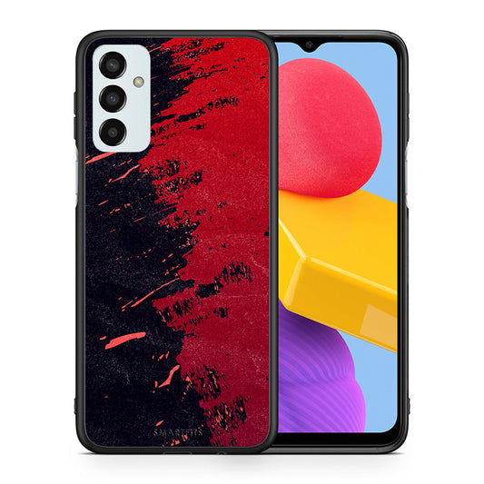 Θήκη Αγίου Βαλεντίνου Samsung M13 Red Paint από τη Smartfits με σχέδιο στο πίσω μέρος και μαύρο περίβλημα | Samsung M13 Red Paint case with colorful back and black bezels
