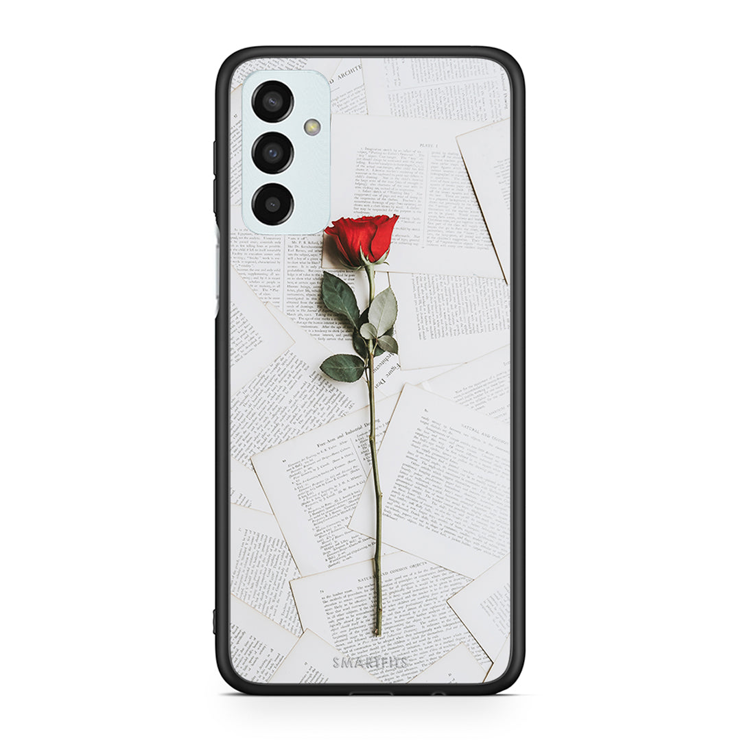 Samsung M13 Red Rose θήκη από τη Smartfits με σχέδιο στο πίσω μέρος και μαύρο περίβλημα | Smartphone case with colorful back and black bezels by Smartfits