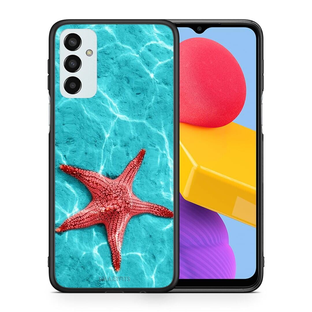 Θήκη Samsung M13 Red Starfish από τη Smartfits με σχέδιο στο πίσω μέρος και μαύρο περίβλημα | Samsung M13 Red Starfish case with colorful back and black bezels