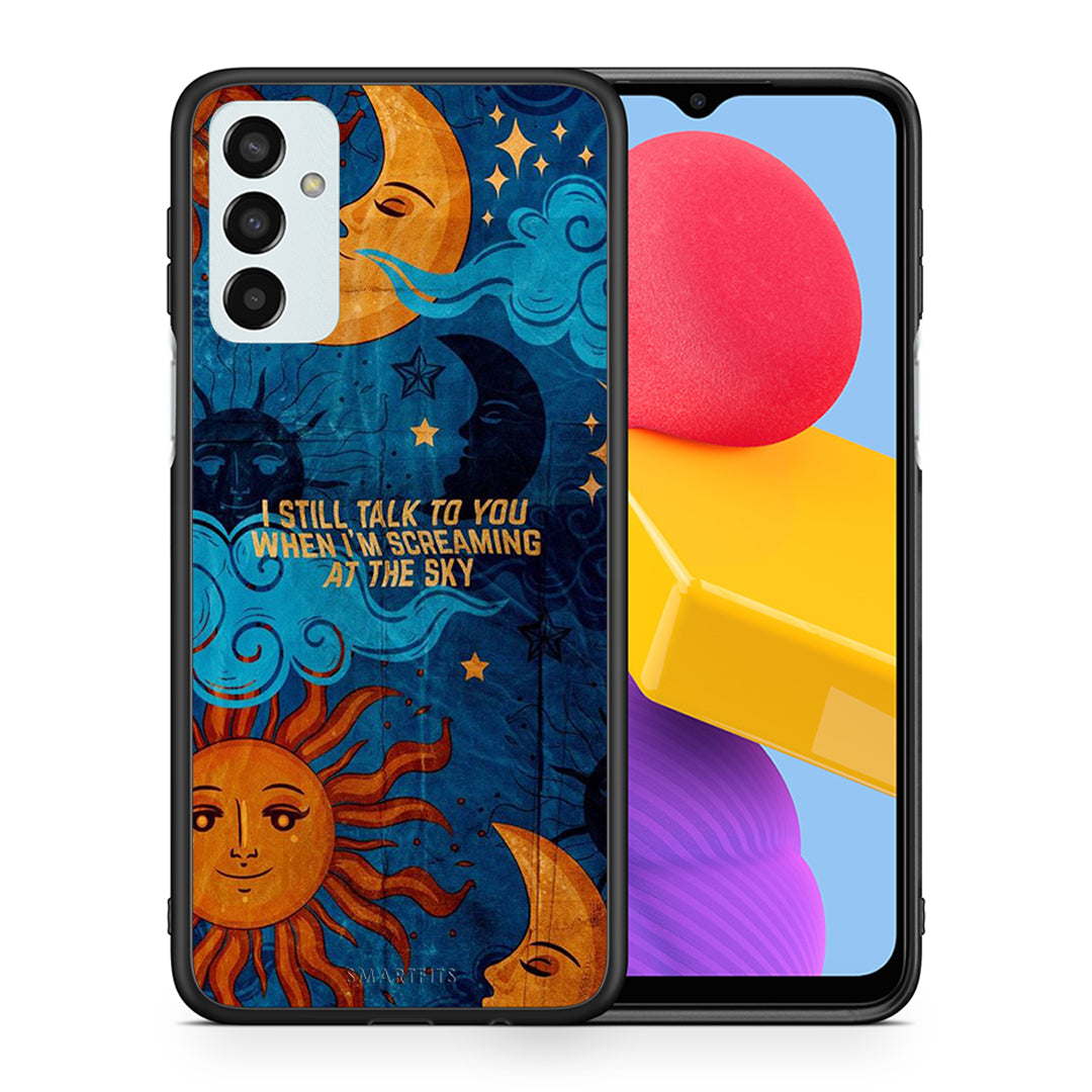 Θήκη Samsung M13 Screaming Sky από τη Smartfits με σχέδιο στο πίσω μέρος και μαύρο περίβλημα | Samsung M13 Screaming Sky case with colorful back and black bezels