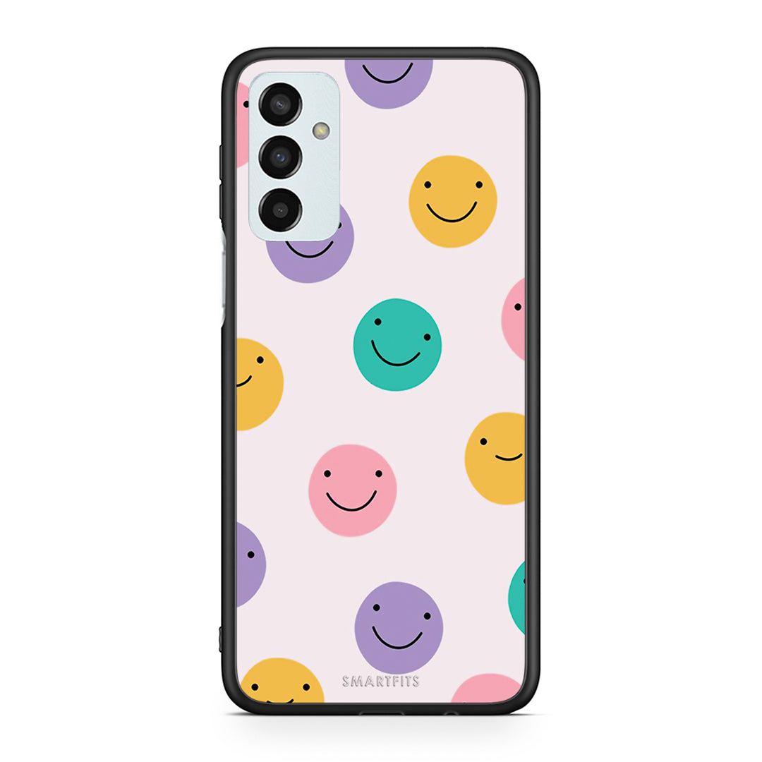 Samsung M13 Smiley Faces θήκη από τη Smartfits με σχέδιο στο πίσω μέρος και μαύρο περίβλημα | Smartphone case with colorful back and black bezels by Smartfits