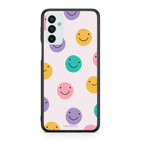 Thumbnail for Samsung M13 Smiley Faces θήκη από τη Smartfits με σχέδιο στο πίσω μέρος και μαύρο περίβλημα | Smartphone case with colorful back and black bezels by Smartfits