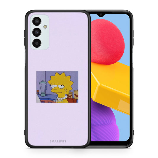 Θήκη Samsung M13 So Happy από τη Smartfits με σχέδιο στο πίσω μέρος και μαύρο περίβλημα | Samsung M13 So Happy case with colorful back and black bezels
