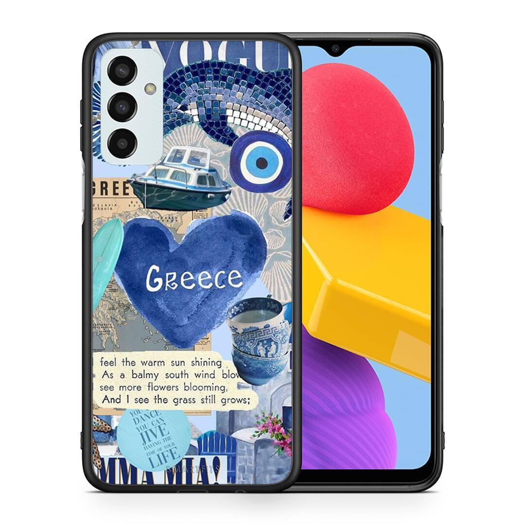 Θήκη Samsung M13 Summer In Greece από τη Smartfits με σχέδιο στο πίσω μέρος και μαύρο περίβλημα | Samsung M13 Summer In Greece case with colorful back and black bezels
