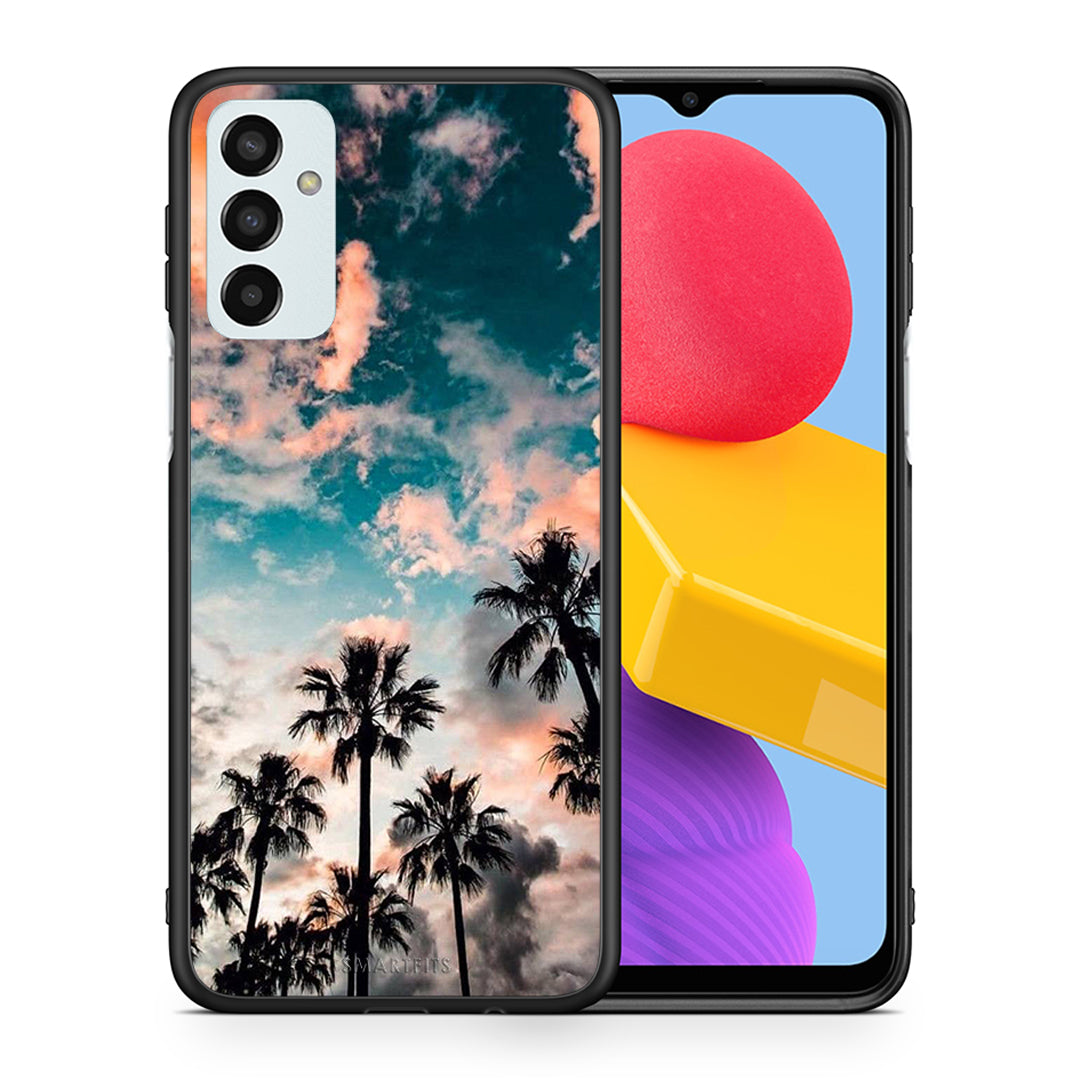 Θήκη Samsung M13 Sky Summer από τη Smartfits με σχέδιο στο πίσω μέρος και μαύρο περίβλημα | Samsung M13 Sky Summer case with colorful back and black bezels