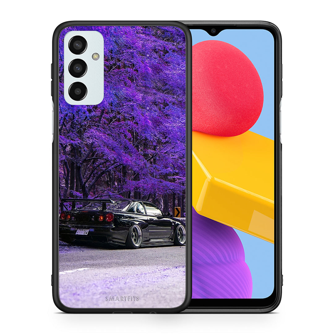 Θήκη Αγίου Βαλεντίνου Samsung M13 Super Car από τη Smartfits με σχέδιο στο πίσω μέρος και μαύρο περίβλημα | Samsung M13 Super Car case with colorful back and black bezels