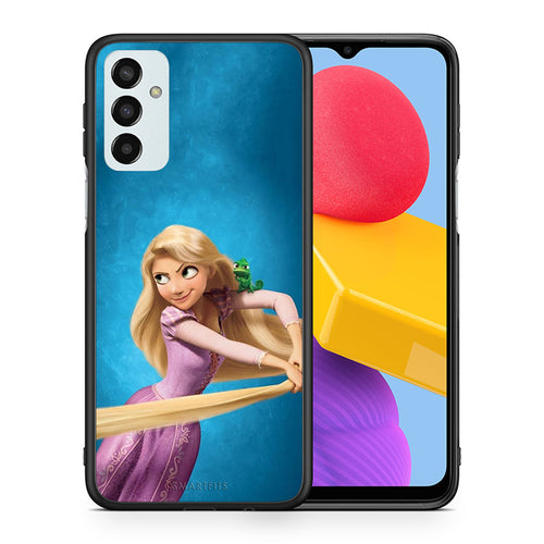 Θήκη Αγίου Βαλεντίνου Samsung M13 Tangled 2 από τη Smartfits με σχέδιο στο πίσω μέρος και μαύρο περίβλημα | Samsung M13 Tangled 2 case with colorful back and black bezels