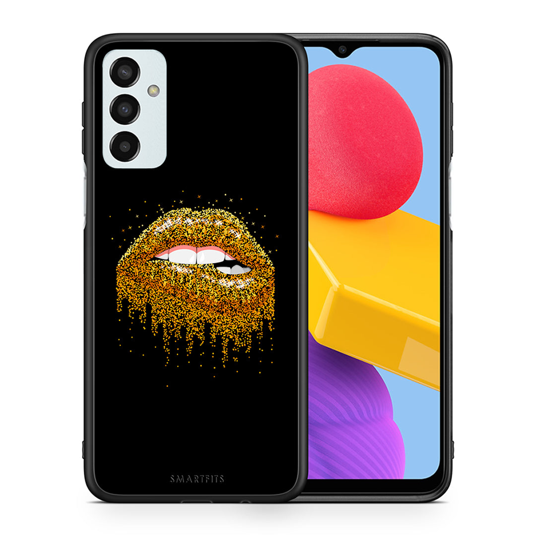 Θήκη Samsung M13 Golden Valentine από τη Smartfits με σχέδιο στο πίσω μέρος και μαύρο περίβλημα | Samsung M13 Golden Valentine case with colorful back and black bezels