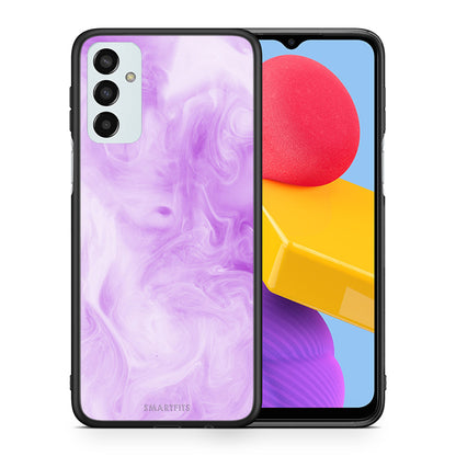 Θήκη Samsung M13 Lavender Watercolor από τη Smartfits με σχέδιο στο πίσω μέρος και μαύρο περίβλημα | Samsung M13 Lavender Watercolor case with colorful back and black bezels