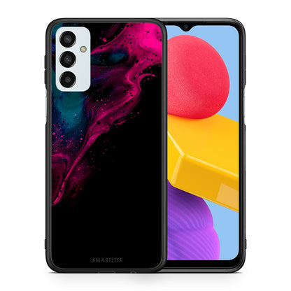 Θήκη Samsung M13 Pink Black Watercolor από τη Smartfits με σχέδιο στο πίσω μέρος και μαύρο περίβλημα | Samsung M13 Pink Black Watercolor case with colorful back and black bezels