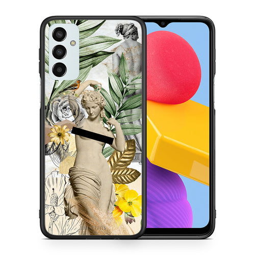 Θήκη Samsung M13 Woman Statue από τη Smartfits με σχέδιο στο πίσω μέρος και μαύρο περίβλημα | Samsung M13 Woman Statue case with colorful back and black bezels