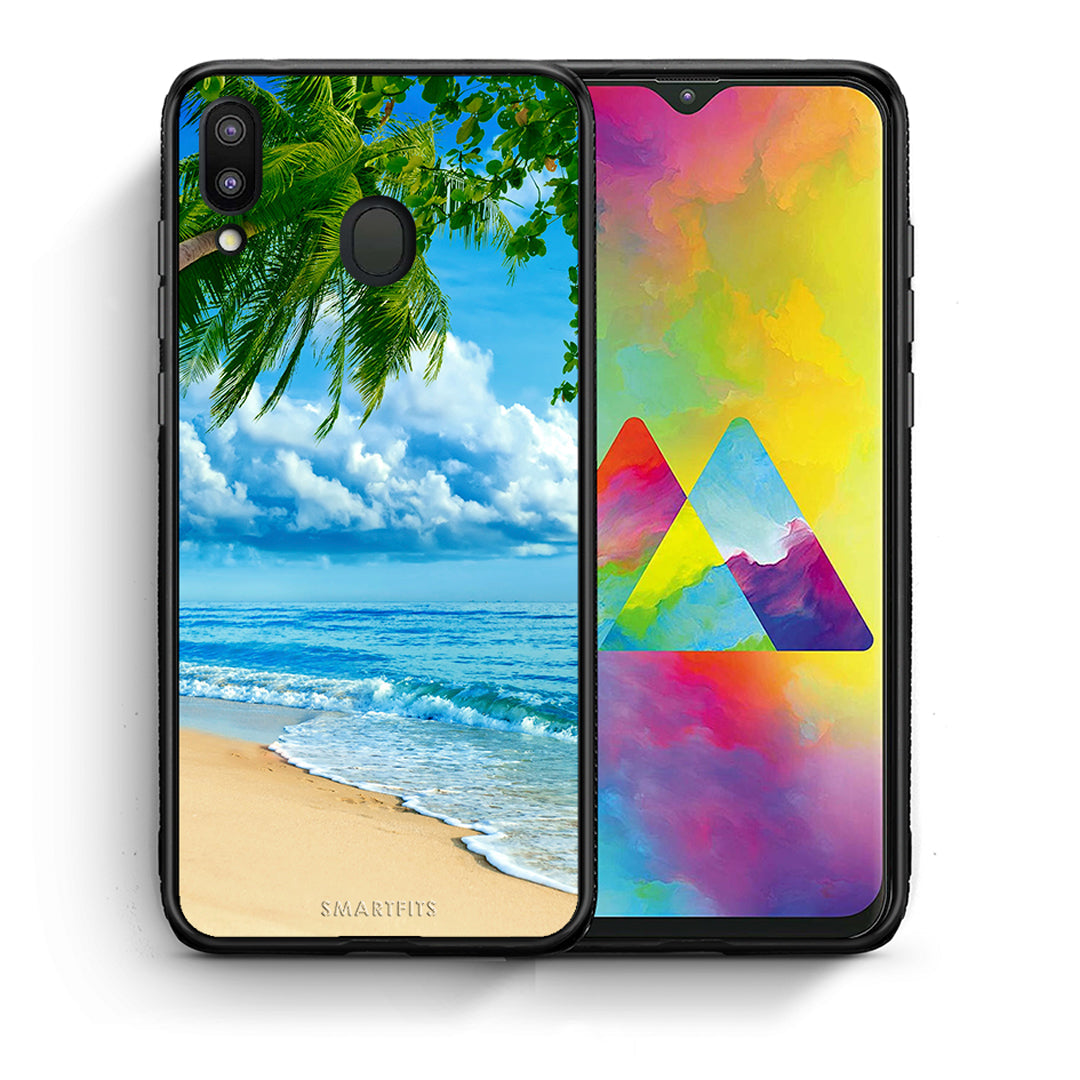 Θήκη Samsung M20 Beautiful Beach από τη Smartfits με σχέδιο στο πίσω μέρος και μαύρο περίβλημα | Samsung M20 Beautiful Beach case with colorful back and black bezels