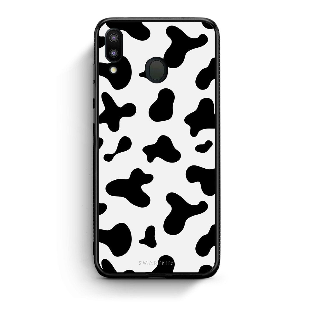 Samsung M20 Cow Print θήκη από τη Smartfits με σχέδιο στο πίσω μέρος και μαύρο περίβλημα | Smartphone case with colorful back and black bezels by Smartfits