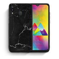 Thumbnail for Θήκη Samsung M20 Marble Black από τη Smartfits με σχέδιο στο πίσω μέρος και μαύρο περίβλημα | Samsung M20 Marble Black case with colorful back and black bezels