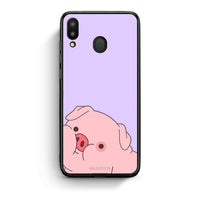 Thumbnail for Samsung M20 Pig Love 2 Θήκη Αγίου Βαλεντίνου από τη Smartfits με σχέδιο στο πίσω μέρος και μαύρο περίβλημα | Smartphone case with colorful back and black bezels by Smartfits