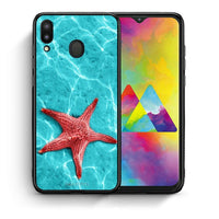 Thumbnail for Θήκη Samsung M20 Red Starfish από τη Smartfits με σχέδιο στο πίσω μέρος και μαύρο περίβλημα | Samsung M20 Red Starfish case with colorful back and black bezels