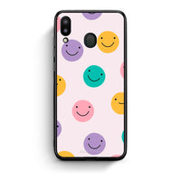 Thumbnail for Samsung M20 Smiley Faces θήκη από τη Smartfits με σχέδιο στο πίσω μέρος και μαύρο περίβλημα | Smartphone case with colorful back and black bezels by Smartfits